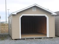 Pine Creek 14x20 Peak Garage with Artisn Clay walls, White trim and, Oyster Gray shingles